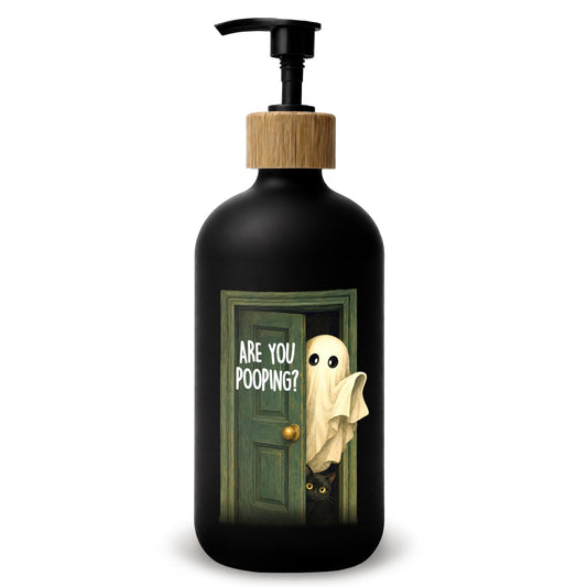 Stelloriellea Funny Halloween Bathroom Glass Soap Dispenser with Pump