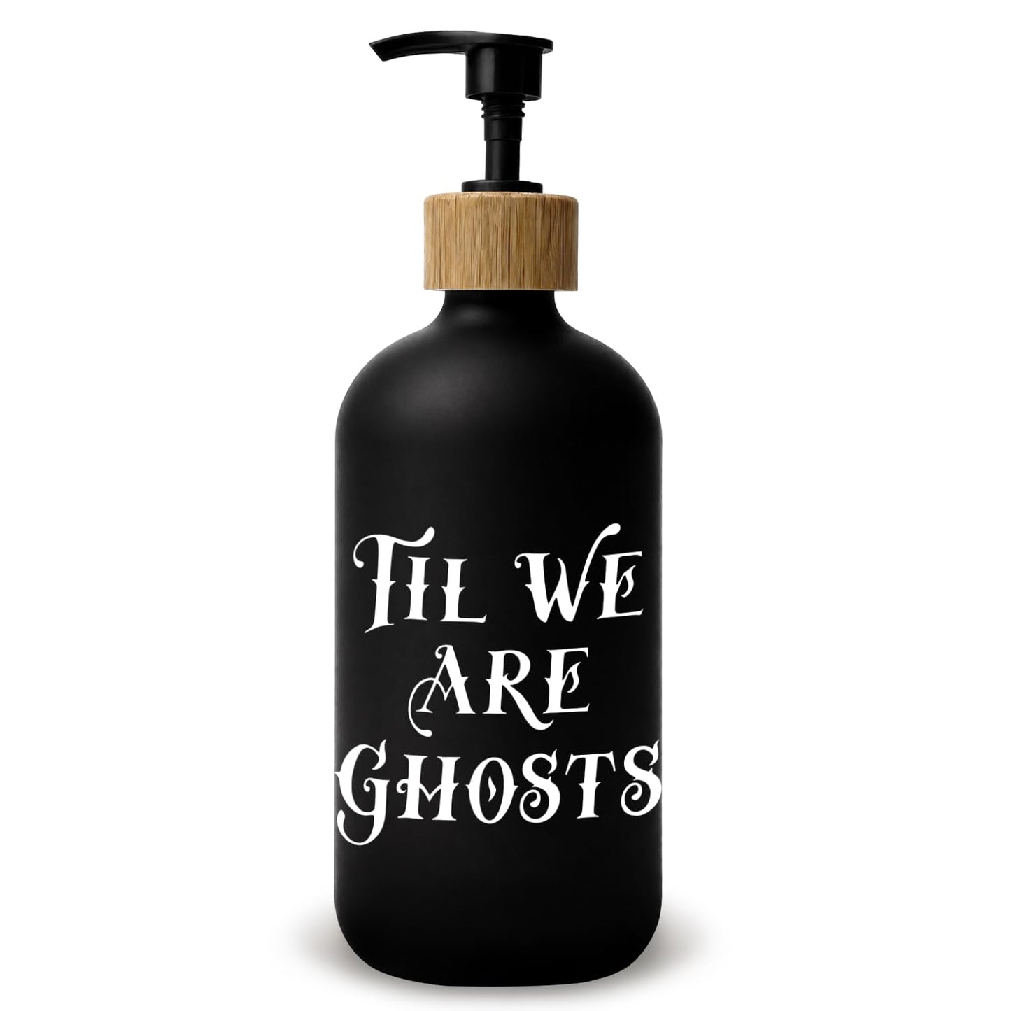 Stelloriellea Gothic Halloween Black Glass Soap Dispenser with Pump