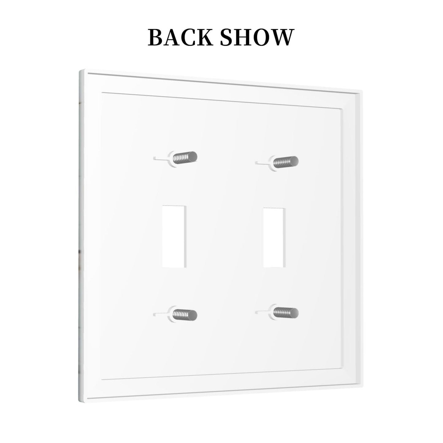 OILbiexn Decorative Light Switch Cover White Gold Abstract Modern Marble Butterfly 2 Gang Double Toggle Wall Plates Switch Plate Electrical Outlet Cover Decora Switch Plate for Bathroom Kitchen Decor