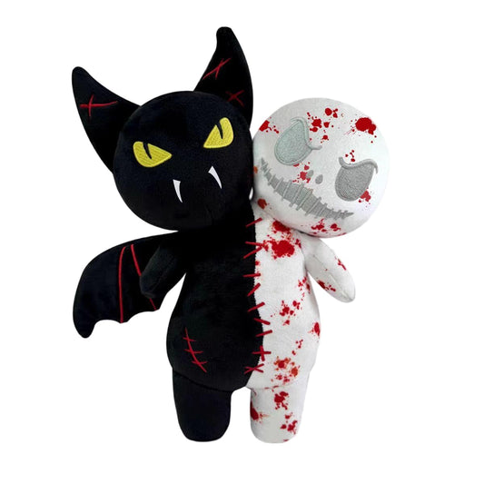 Tabiaprd Reversible Halloween Plush Toy – Flip Vampire & Ghost Glow-in-the-Dark Horror Stuffed Animal 9.8" Collectible Scary Plushies Pillow Ultra-Soft Cuddle Buddy for Halloween Decor, Gifts & Movie