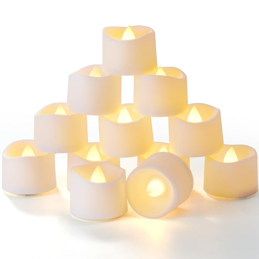 Homemory Timer Tea Lights Candles Battery Operated, 6H Timer Built-in, Auto On Daily, Flameless LED Tealight Votives for Table Centerpieces, Lantern, Holiday Decor, Warm Lamp, No Remote, 24-Pack