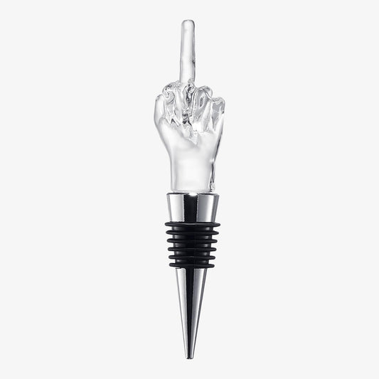 Unique Wine Bottle Stopper - Funny Wine Cork Beverage Bottle Sealer, Middle Finger Shaped Gag Gift For Wine Connoisseur & Lover, Reusable Glass Sealing Plug, Silicone Bottle Cap For Him, Her