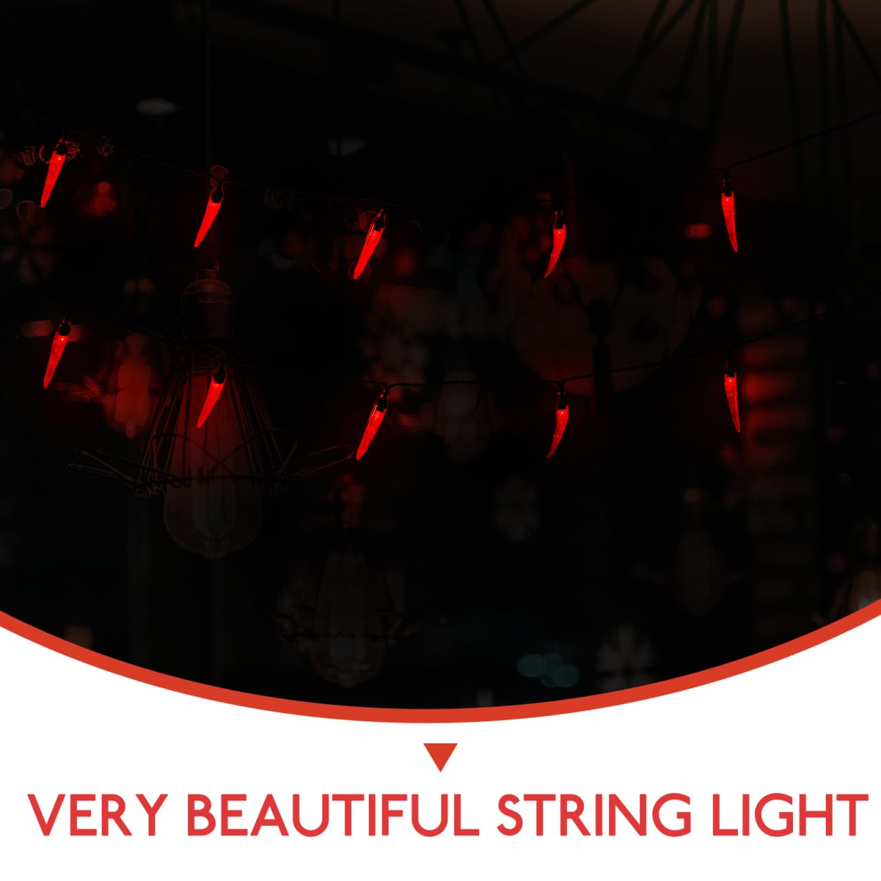 Hemobllo Solar Pepper String Lights, Red LED Outdoor Fairy Lights Waterproof & Automatic Charging for Garden, Patio, Party & Christmas Decor