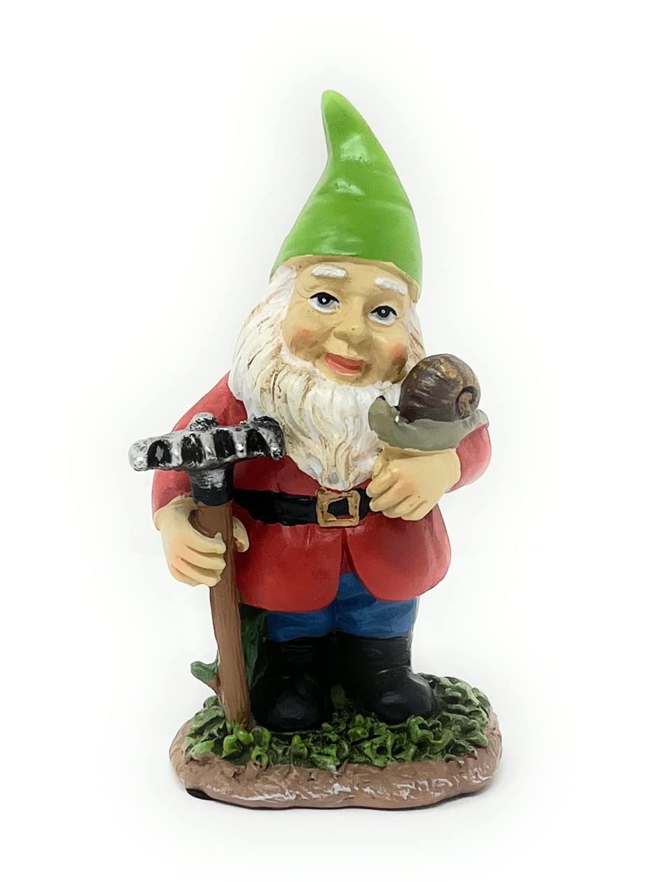 Nature's Mark 4 Gardener Gnomes Set Resin Statue Figurine Home Decorative Accent Statue Décor (4" H)