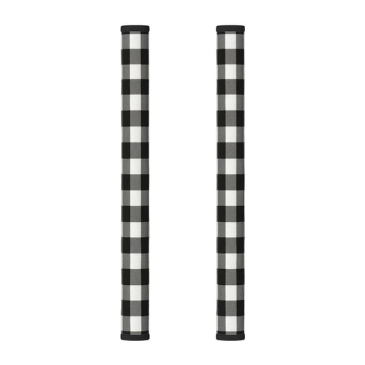 Non Slip Refrigerator Handle Covers 2pcs ,Neoprene Refrigerator Door Handle Covers For Fridge, Oven, Dishwasher & Microwave, Decorative Kitchen Appliance Handle Covers,Black And White Buffalo Plaid