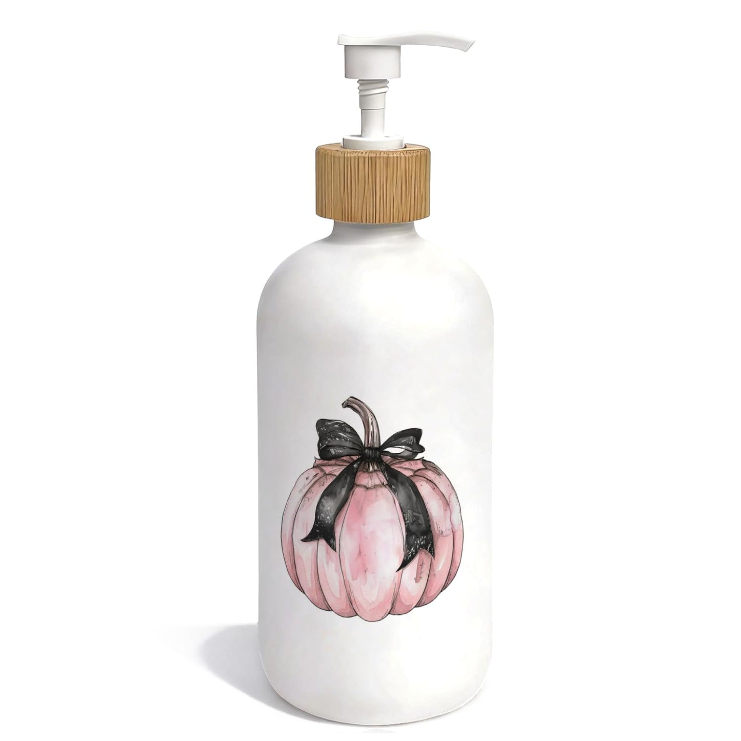 OuOvOwO Halloween Coquette Pink Pumpkin Glass Soap Dispenser