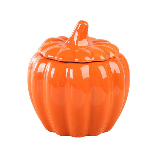 WAIT FLY Pumpkin Airtight Ceramic Tea Canister Food Storage Jar-Orange-7 OZ
