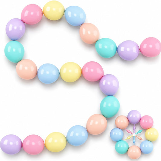 Pastel Rainbow Linking Balloons, 120PCS 6 Inch Colorful Quick Link Balloon Assorted, Multicolor Rainbow Connecting Balloons for Birthday Baby Shower Easter Ice Cream Unicorn Fancy Party Decorations