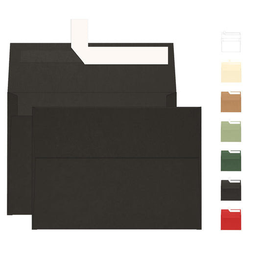 A7 Black Envelopes 100 Pack, Goefun Self Seal Printable Envelopes for Invitation, 5x7 Greeting Cards, Graduation, Birthday, 5.25 x 7.25 in, 120GSM