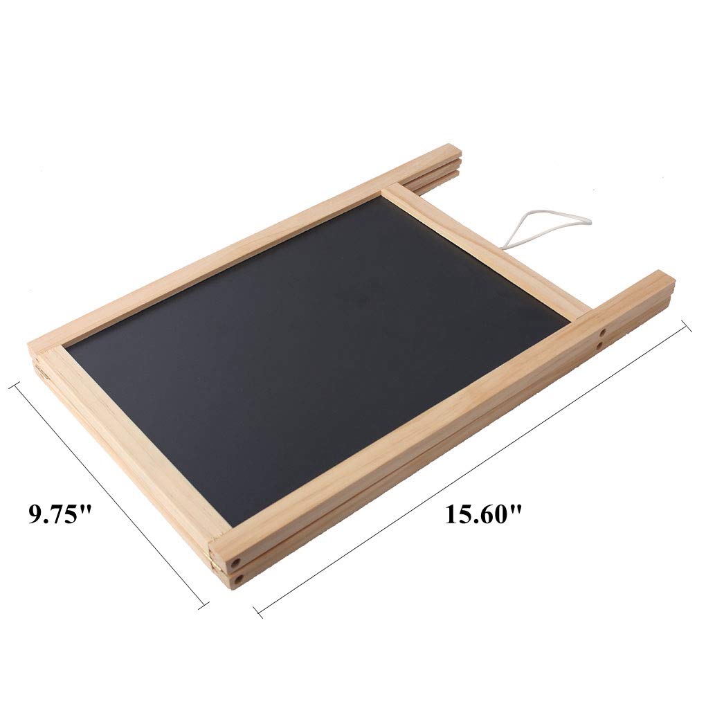 BangQiao Freestanding Wooden A Frame Double Sided Chalkboard for Tabletop Menu Board, Wedding Message Sign