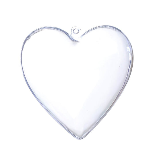 Clear Plastic Ornaments, Pack of 10 Individual 80mm Clear Plastic Heart Christmas Ornaments,Fillable Balls for Christmas Tree Decor, Wedding Party, DIY Crafts by S SEEKINGTAG
