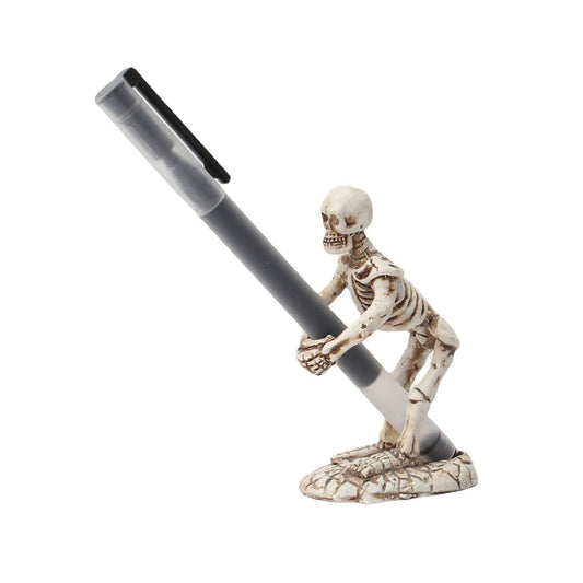 Qaoliffa Skull Pen Holder,Makeup Brush Display Stand,Desk, Office Organizer, Stationary,Gothic style enthusiast collectibles