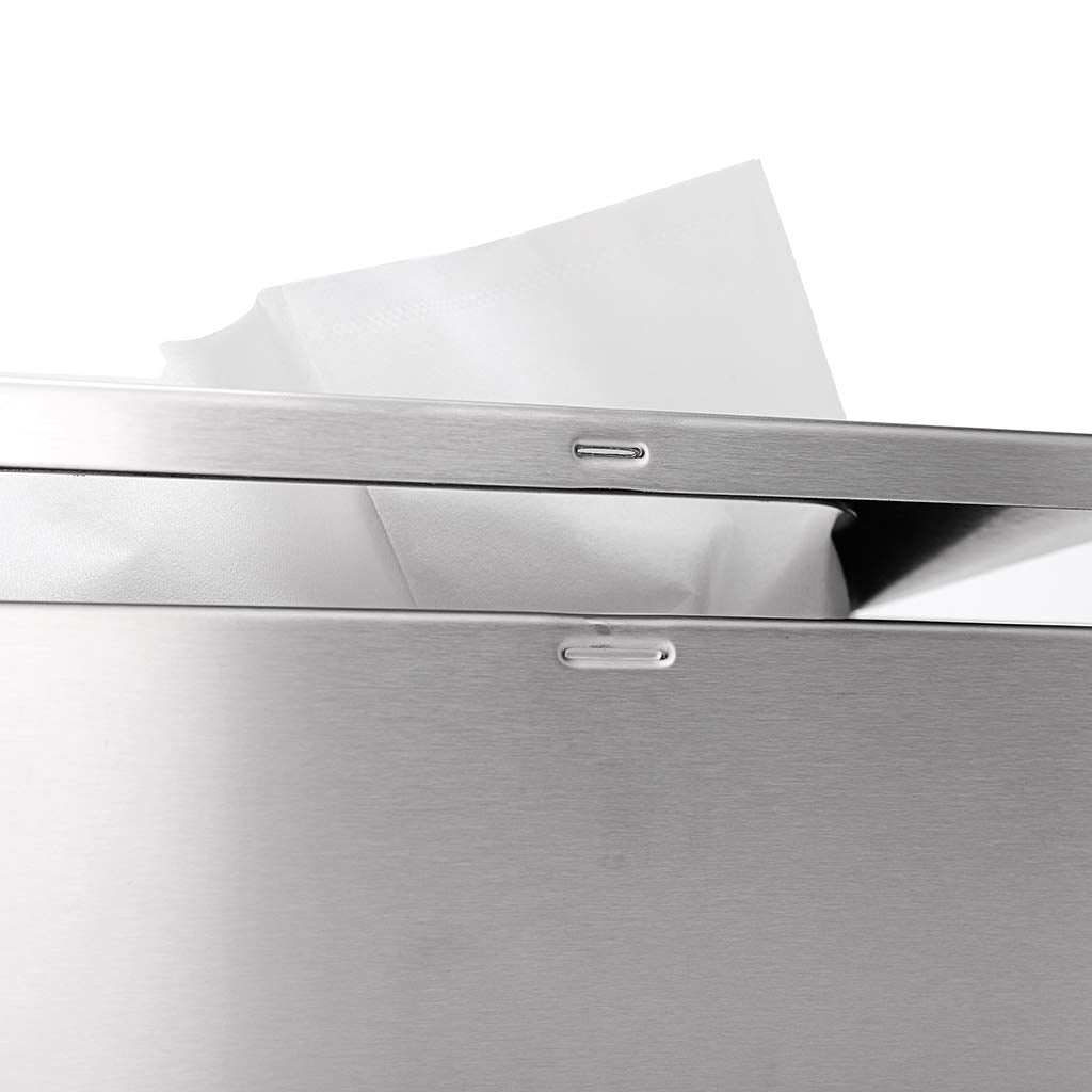 Sumnacon Rectangular Tissue Box Cover - Stylish Stainless Steel Paper Facial Cover, Modern Metal Tissue Box Holder for Bedroom/Bathroom/Vanity/Countertop/Dresser/Night Stand/Office/Car, Brushed Nickel
