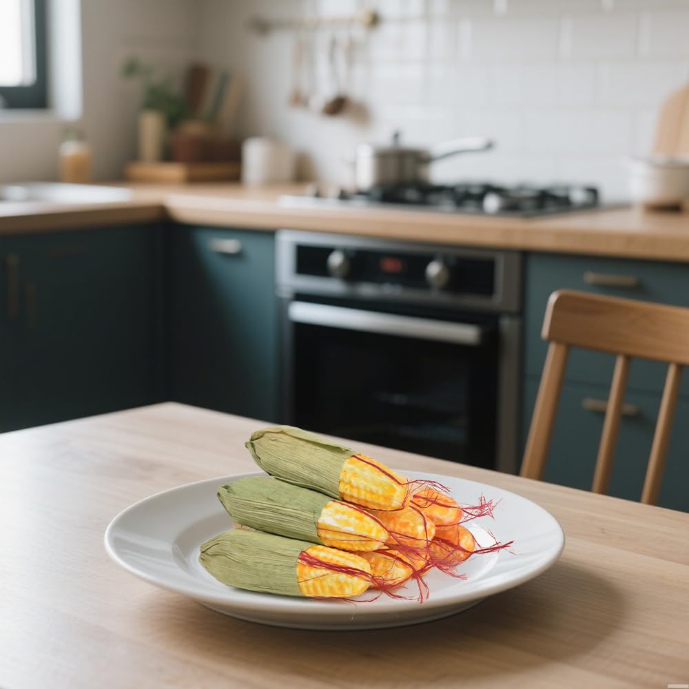 Hagao Fake Corn Husks Artificial Vegetables Simulation Corns Fake Vegetable for Home Kitchen Decoration 8PCS