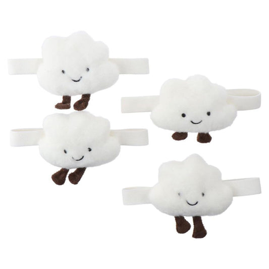 couponhub 4 Pcs Cloud Shape Cute Curtain Tieback, Simple and Elegant Elastic Rope Buckle for Baby Kid Girls Living Room Bedroom Nursery Decor Home Office Decorative