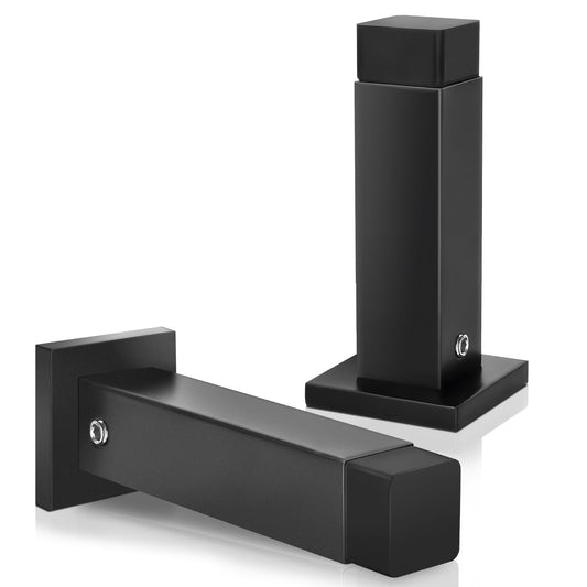 KOLAKO Door Stoppers, 2 Pack Black Door Stops, 3.4 Inch Door Stoppers for Wall Solid Rigid Doorstop Bumper Wall Protector