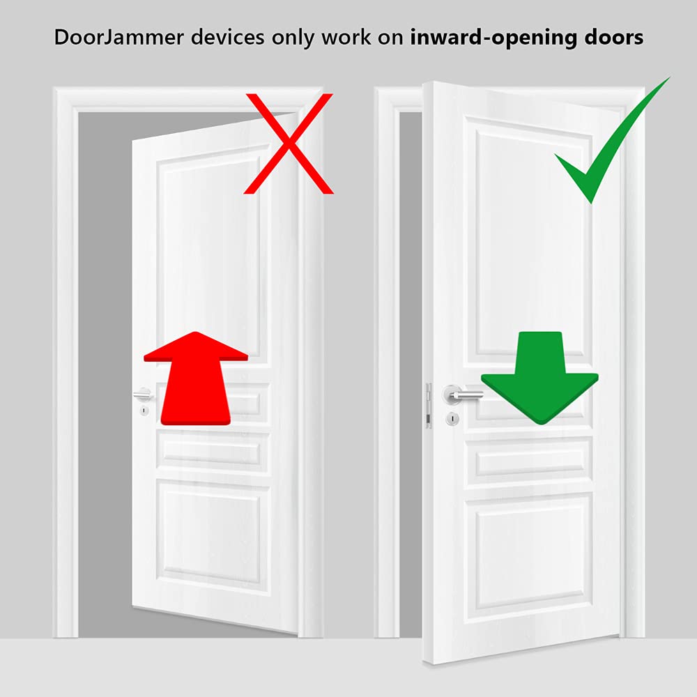 DoorJammer Portable Door Lock Brace for Home Security and Personal Protection | Hotel Room, Apartment Safety, Travel Door Stopper | Easy Installation, Compact Design