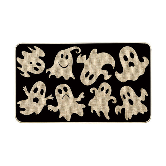 Artoid Mode Spooky Ghost Boo Halloween Doormat, Low-Profile Switch Rug Door Home Decor Mat Floor Mat for Indoor Outdoor 17x29 Inch