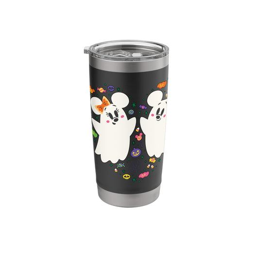 Disney Mickey and Minnie Cute Little Ghosts Halloween Heart Stainless Steel Insulated Tumbler