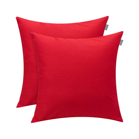 Thmyo 2 Pack Cotton Solid Decorative Square Throw Pillow Covers Christmas DIY Throw Pillowcase Blank Sublimation Pillow Cases Heat Transfer Pillow Covers Cushion Covers(20x20 inch/50x50cm, Red)