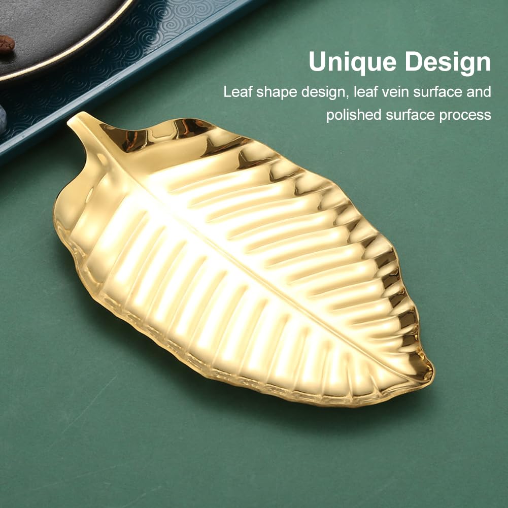 SYCOOVEN Gold Spoon Rest for Kitchen Counter, Stainless Steel Leaf Spoon Holder, Spoon Rest for Stove Top,Coffee Spoon Rest Utensil Rest Dessert Jewelry Storage Rack(COLOR:gold), 6.69 x 3.66inch