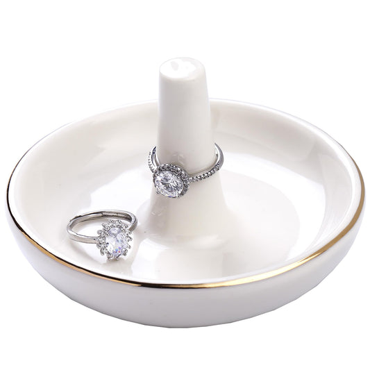 Wedding Ring Holder, Engagement Jewelry Dish With Stand, Ceramic Holder for Rings Earrings Necklace, Gift for Women, Birthday Mothers Day