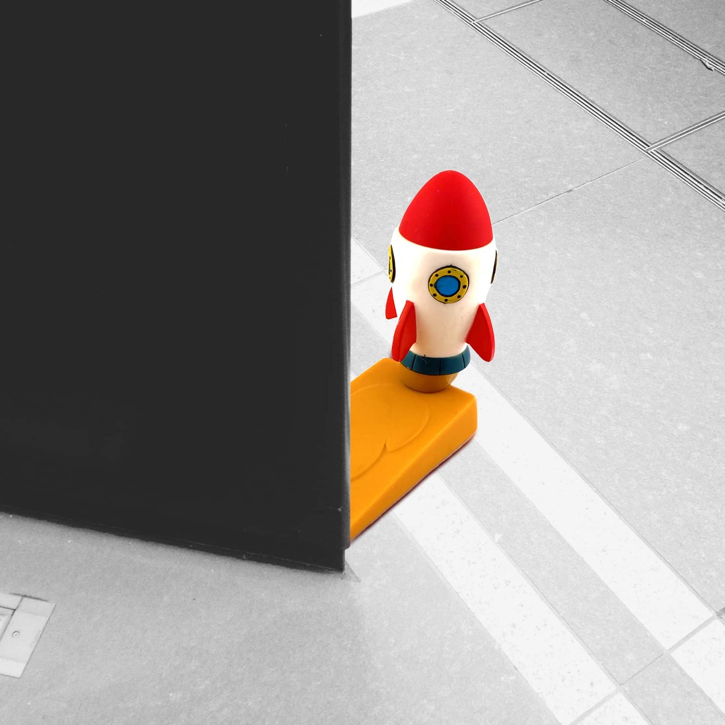 Kwirkworks Rocket Door Stopper – Fun Space-Themed Decor for Kids' Rooms, Non-Slip & Durable PVC EVA Material, Safe & Gentle on Floors – Perfect for Little Astronauts