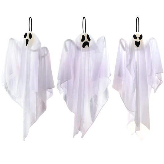 JOYIN 3 PCS Halloween Party Decorations 27.5" Hanging Ghosts, Cute Flying Ghosts for Front Yard Patio Lawn Garden Party Décor and Holiday Decorations