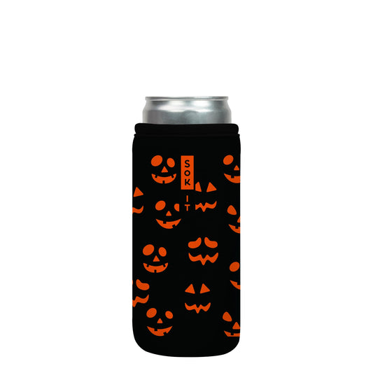 Sok It CanSok Sleeve for Beer & Soda Insulated Neoprene Cover (Fright Night Lights, 12oz Slim Can Sleeve)