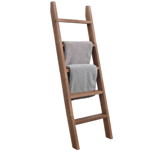 SwallowLiving Blanket Ladder – 58in Solid Wood Towel Ladder, Rustic Decorative Ladder for Blankets, Wooden Blanket Ladder Quilt Rack, Farmhouse Blanket Ladder for Living Room & Bathroom