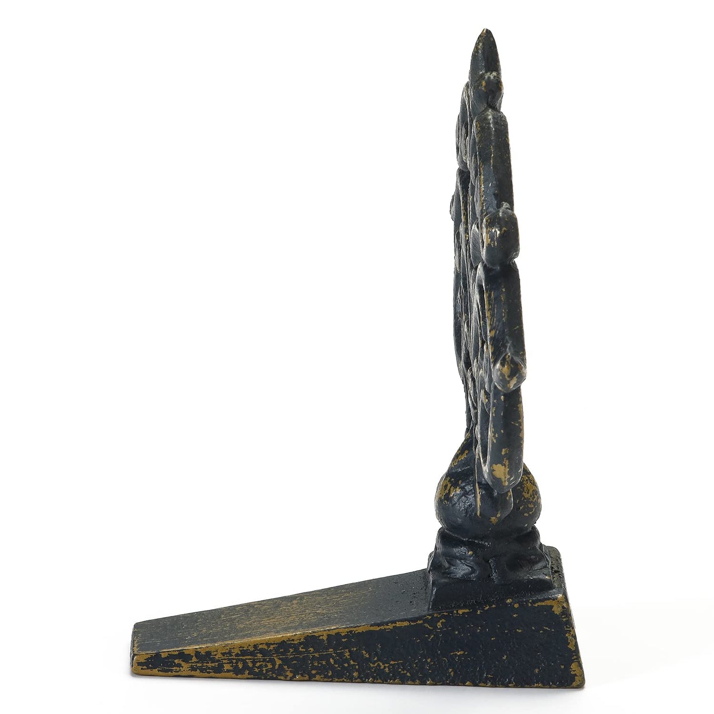WEMPOLU Art Nouveau Door Stopper Wedge for Bottom of Door, Decorative Cast Iron Floor Door Stop, Antique Bronze