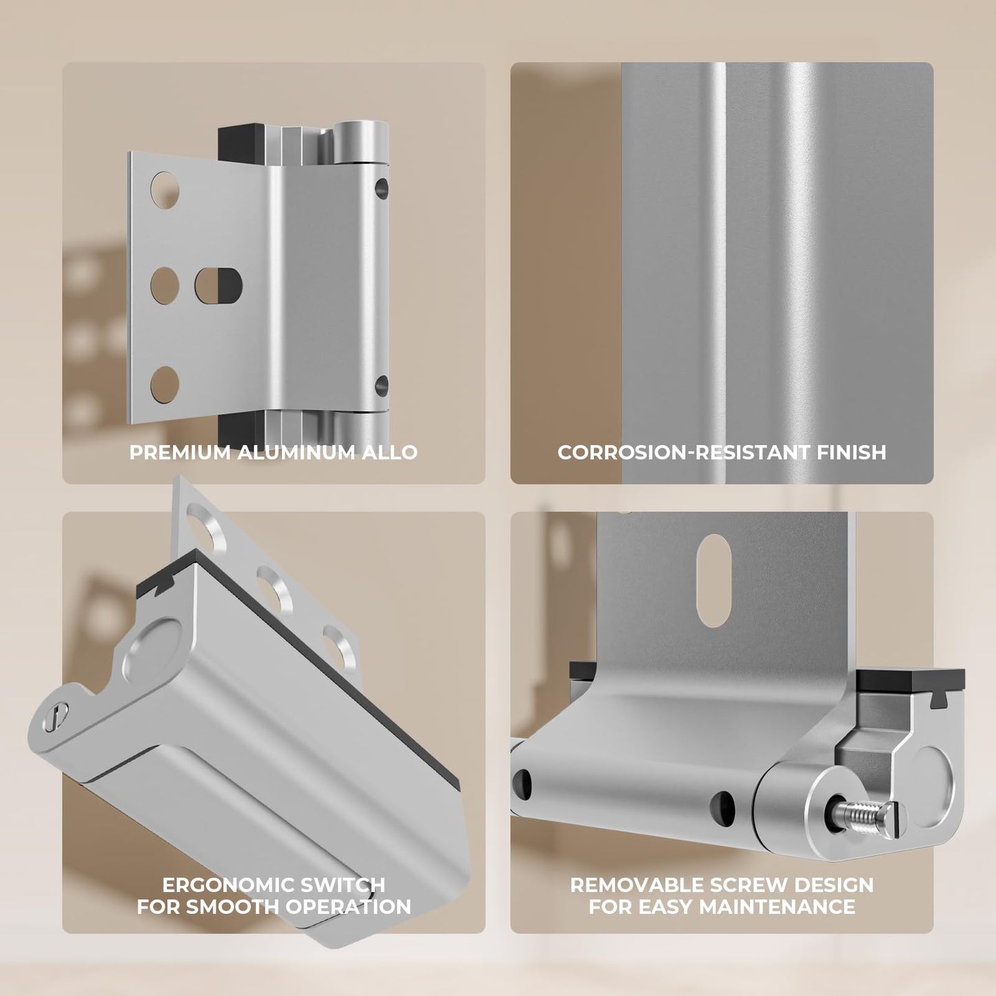 Steinwhale 3 Pack Home Security Door Reinforcement Lock, Childproof Safety Door Lock Latch Stopper, Removable Screw-Mounted, Prevent Home Unauthorized Entry, Aluminum Construction, Withstands 800 lbs