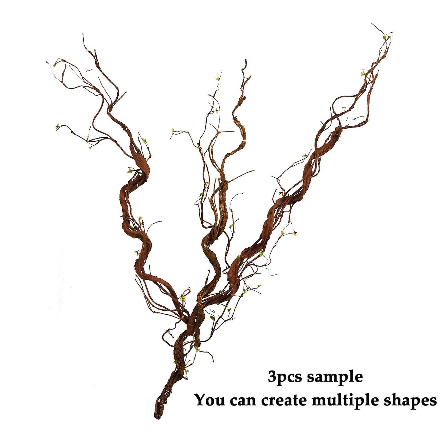 Fosolasi 66.9in Flexible Artificial Wall Hanging Plants Tree Trunk Fake Cherry Blossom Branches Wood Twigs Twisted Cane Vine Grape Garland for Wedding Outdoor Garden Home Room Christmas Decoration