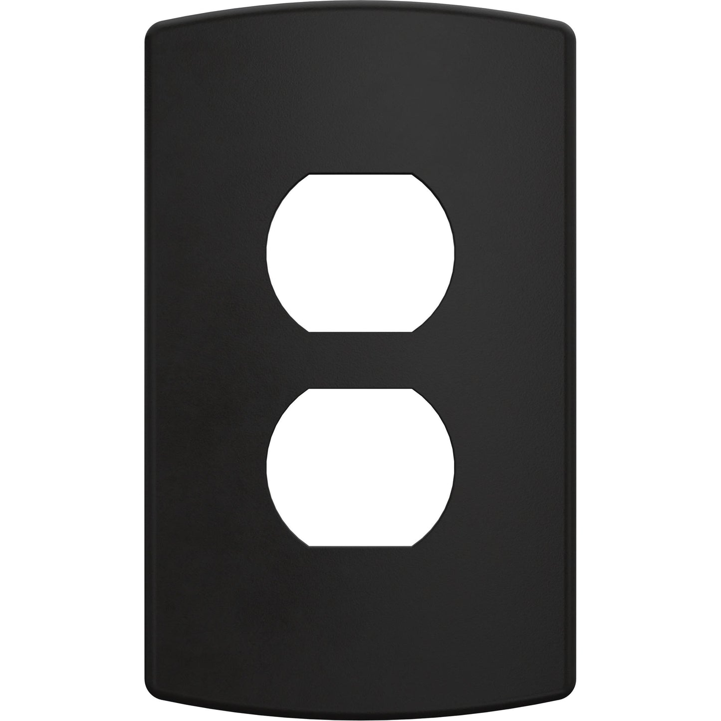 Franklin Brass Soft Modern Single Duplex Outlet Cover - 1-Gang - Single Duplex Wall Plate for Electrical Outlet - Screwless Concealed Mount - Durable Materials - W42466K-FB-CP - Matte Black - 3 Pack
