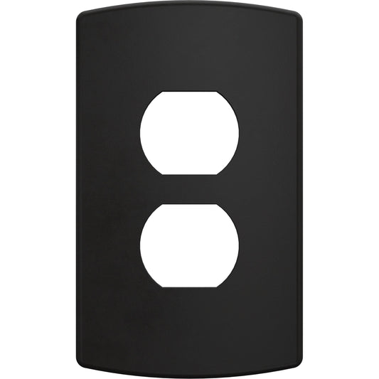 Franklin Brass Soft Modern Single Duplex Outlet Cover - 1-Gang - Single Duplex Wall Plate for Electrical Outlet - Screwless Concealed Mount - Durable Materials - W42466K-FB-CP - Matte Black - 3 Pack