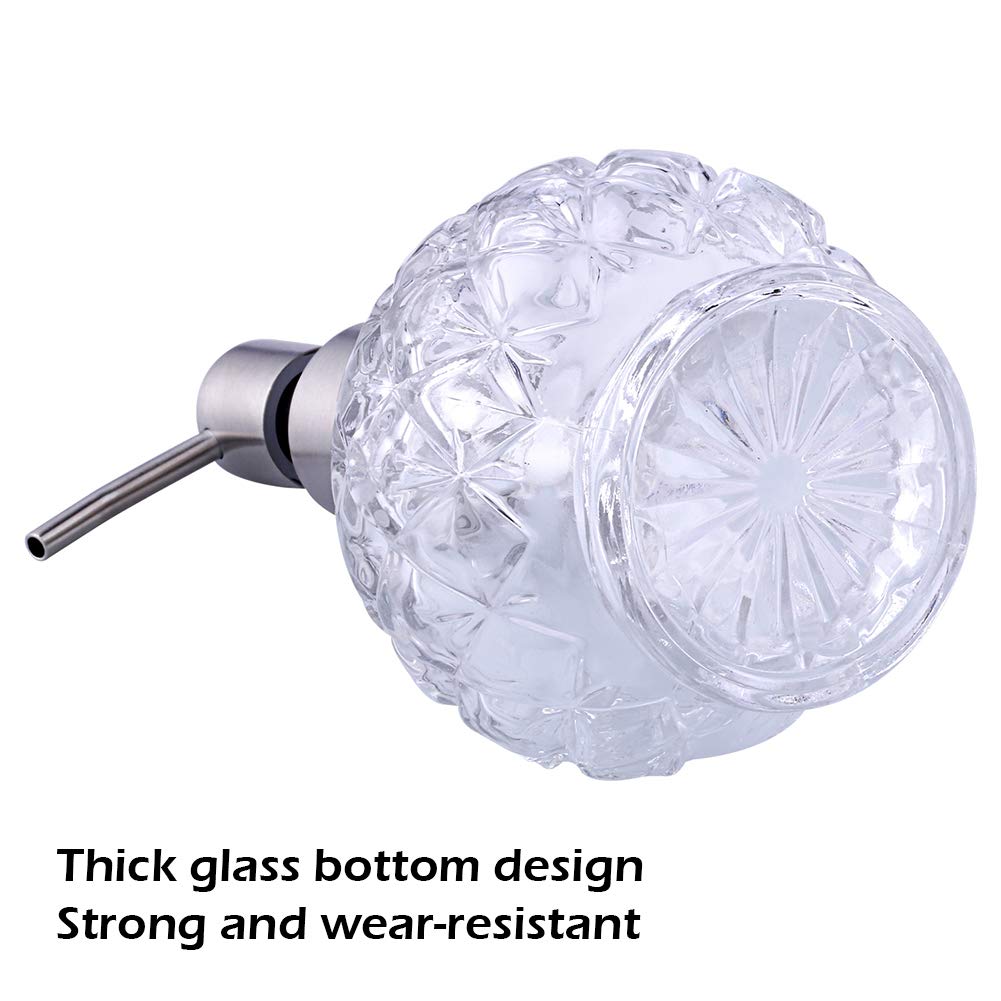 YunNasi Soap Dispenser with Pump, Clear Crystal Design, Vintage and Elegant, Refillable Liquid Hand Soap Dish Soap Dispensers for Bathroom Counter, Kitchen Sink (Style 1)
