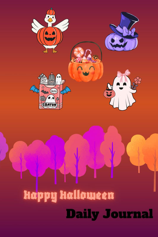 Happy Halloween Daily Journal: Fall holiday themed, seasonal, novelty paperback edition