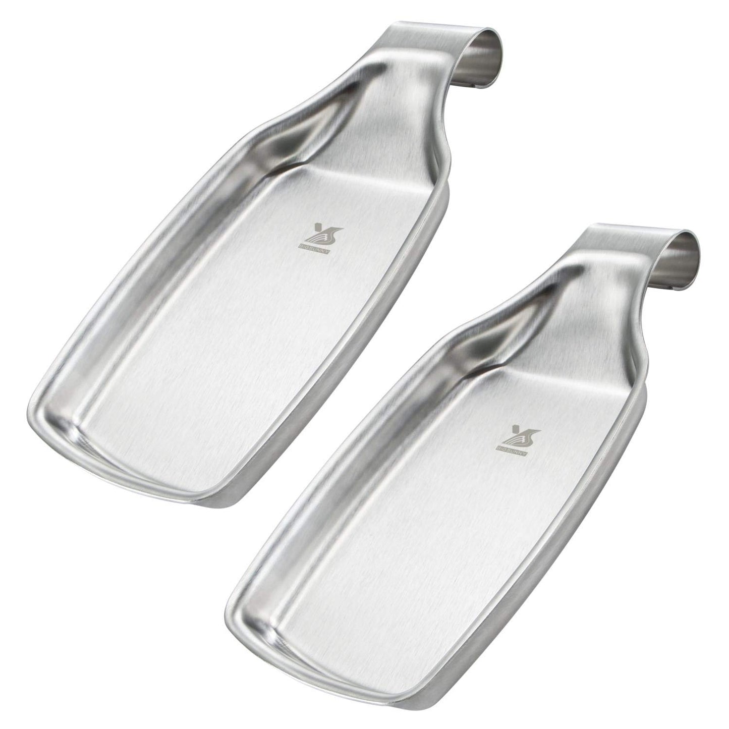 MSY BIGSUNNY Spoon Rest for Stove Top, 304 Stainless Steel Cooking Utensils Spatula Rest for Kitchen Counter, 2 Pack