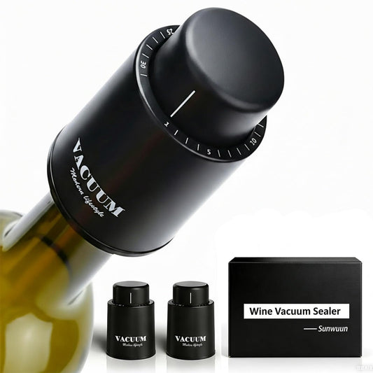 [2 PACK] Wine Bottle Stoppers,Real Vacuum Stoppers,Reusable Wine Preserver,Wine Corks Keep Fresh,Best Christmas and Birthday Gifts for Wine Lovers.