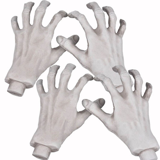 Halloween Skeleton Hands - Realistic Life Size Severed Fake Plastic Hands for Halloween Props Decoration, (2Pairs)
