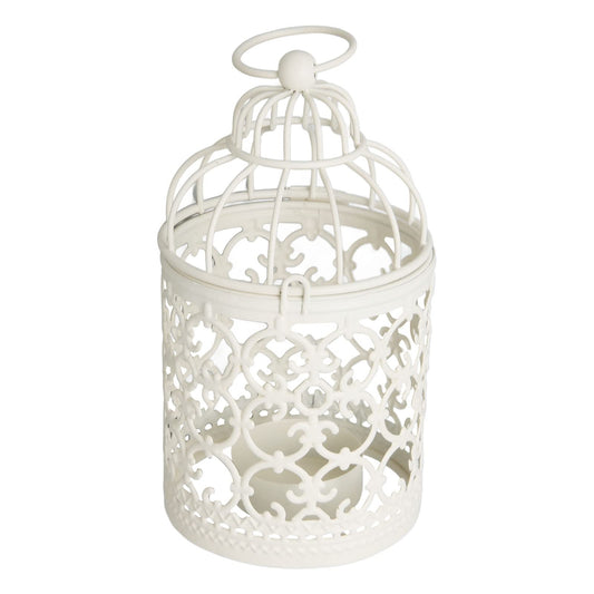 Miskall Hanging Birdcage Lantern, Metal Tealight Holder Vintage Decorative Hanging Candle Holder Lantern Centerpieces for Wedding Halloween Christmas Table Decoration
