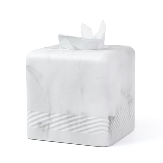 YMXYJM Resin Tissue Box Cover, Modern Square Holder,White