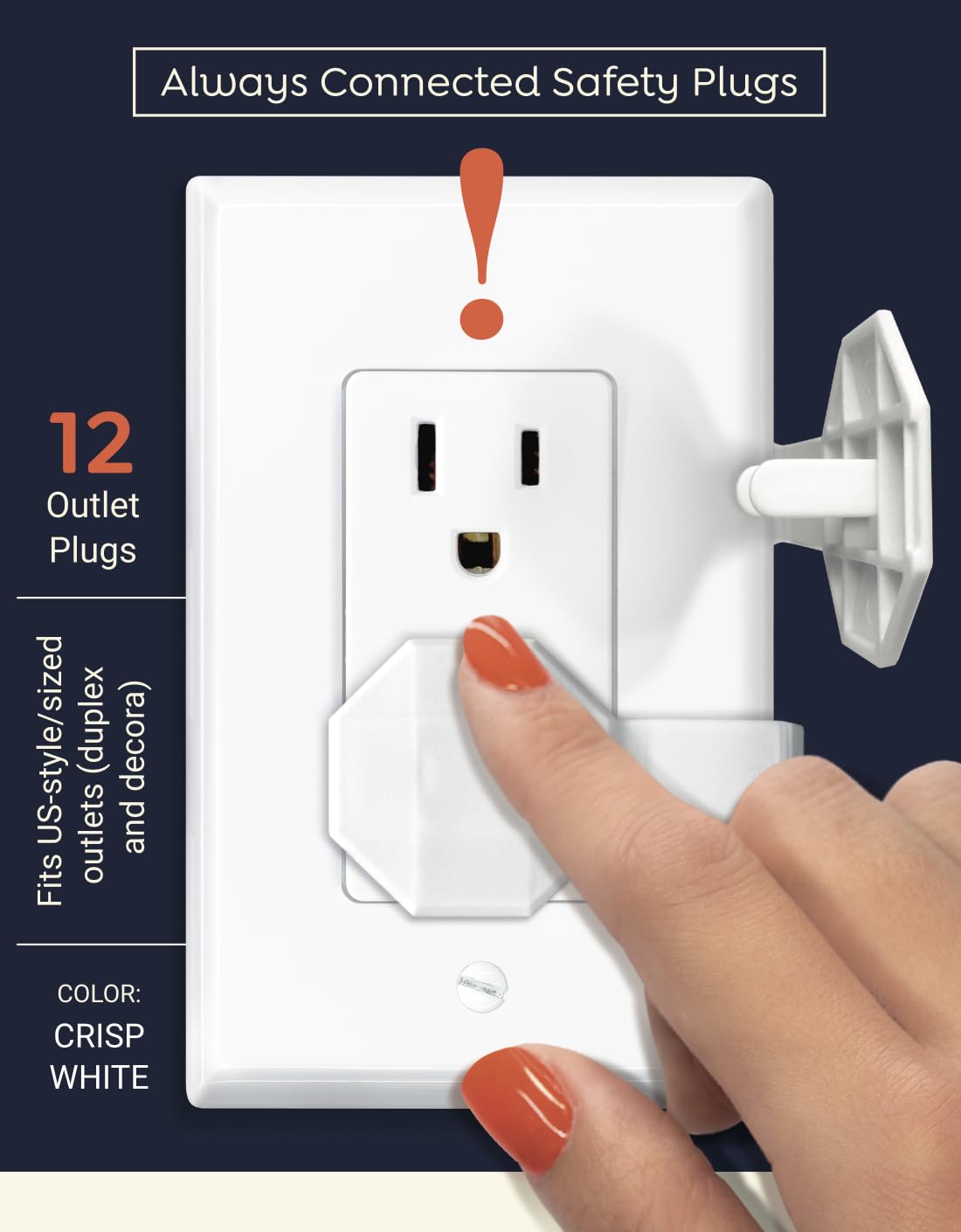 SocketSitter Outlet Covers Baby Proofing (6 Pack) – Always-Connected Child Proof Outlet Plug Covers for Electrical Outlets – Easy Install Baby Outlet Covers, 12-Outlet Coverage