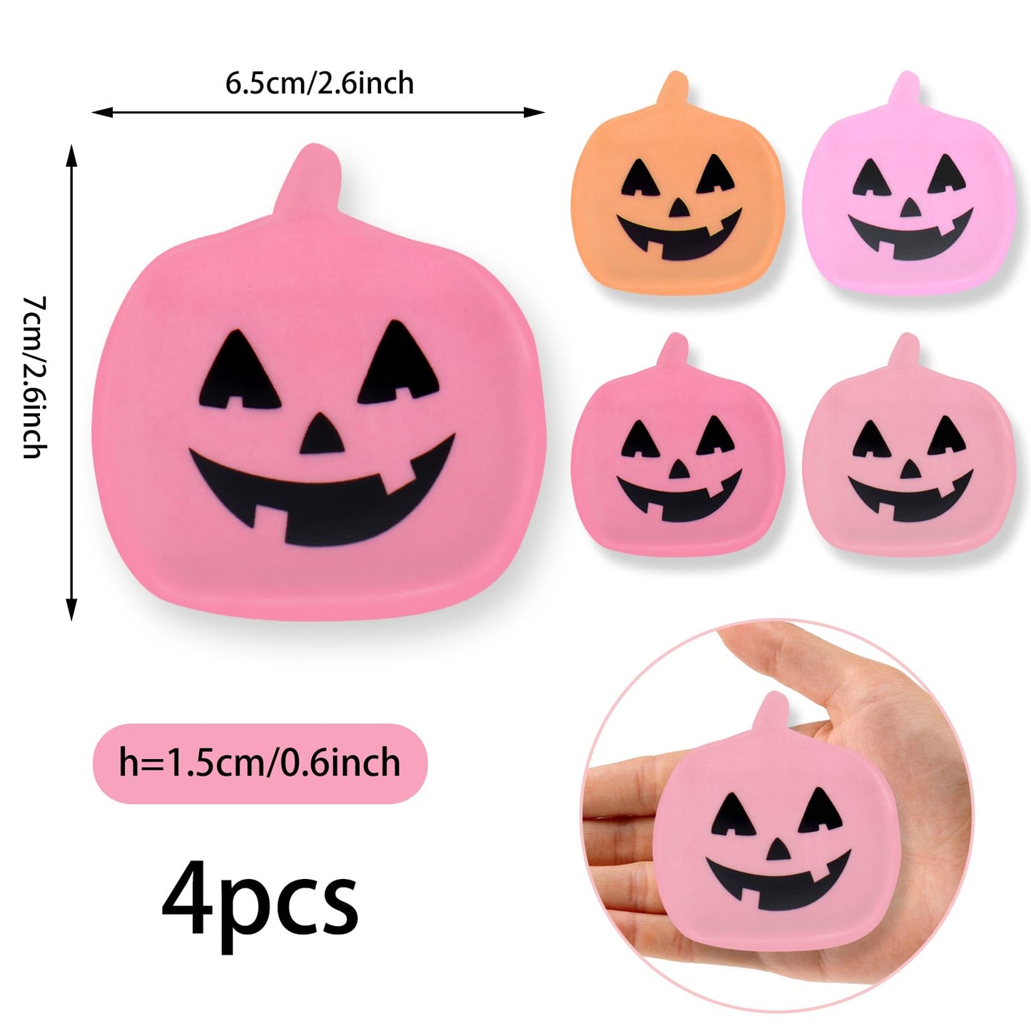 Whaline 4 Pcs Halloween Mini Ceramic Spoon Rests 2.6 Inch Pink Purple Orange Pumpkin Small Coffee Spoon Holder for Coffee Stirrers Teaspoon Home Station Bar Accessories