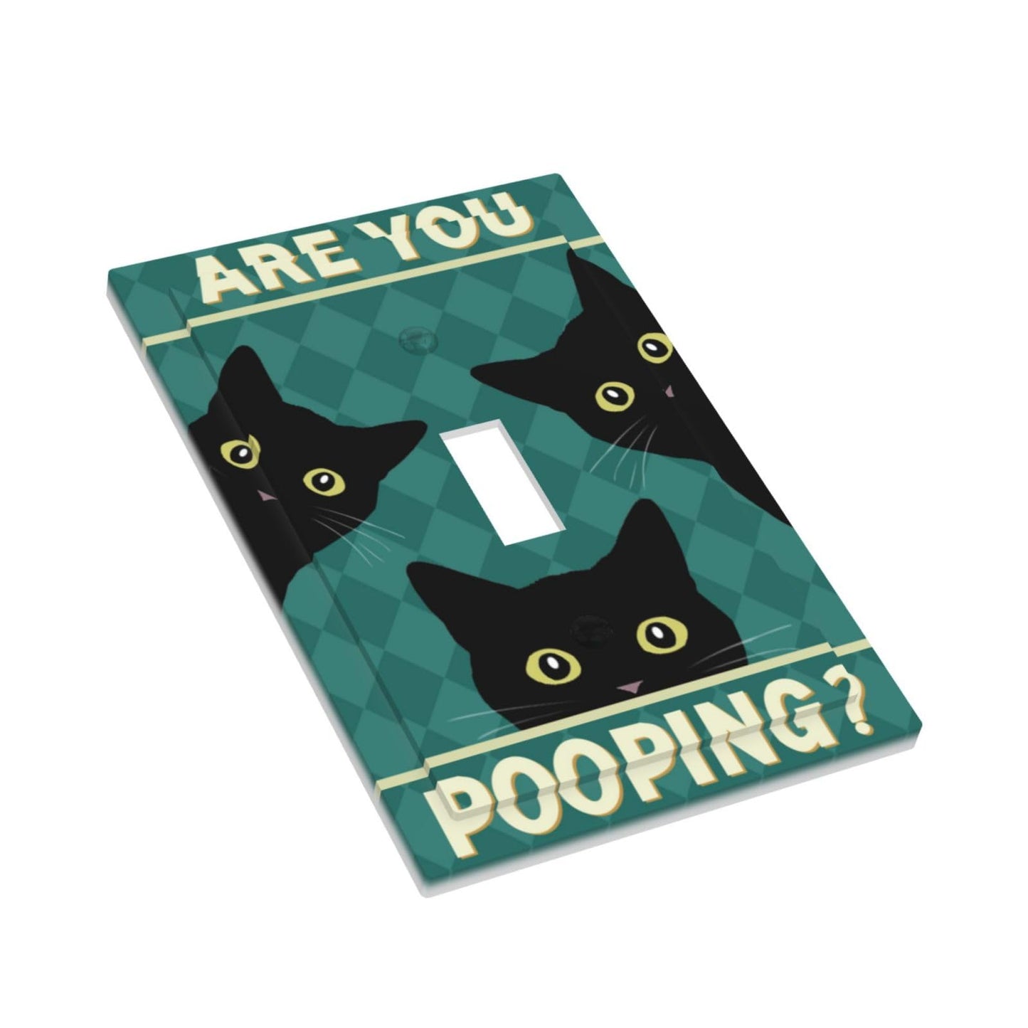 JDAKHD Unique Cats Light Switch Cover Plate Modern Cat Funny 1 Gang Decorative Wall Plate Green Cute Black Kitty Single Toggle Outlet Switch Faceplate Cover Bathroom
