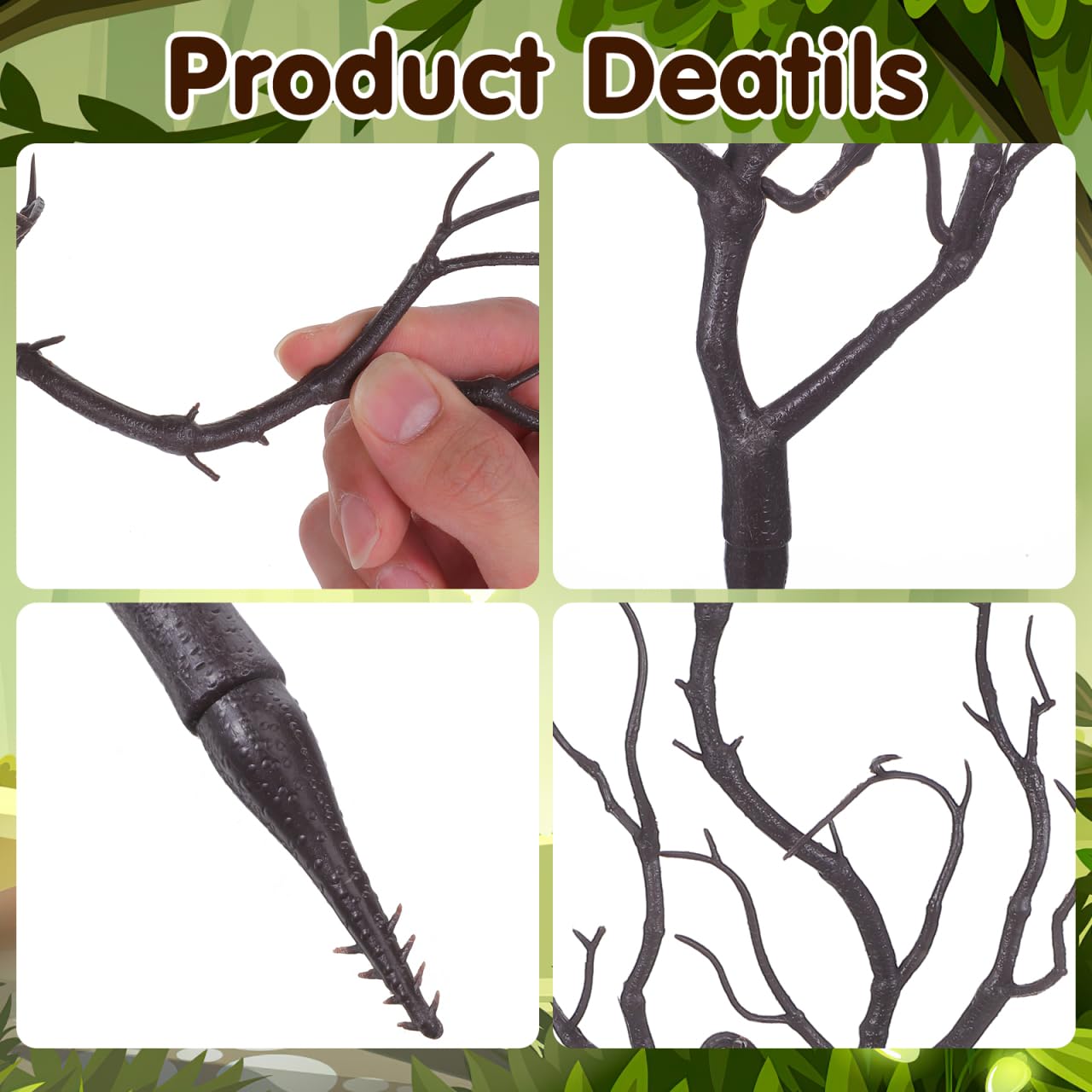 LIFKOME Artificial Antler Dried Tree Branches 13.76'' Art Witch Antler Branch Decorative Plant Twigs Plastic Dry Branches Decor for Wedding Christmas Party Home Supplies Brown 4pcs