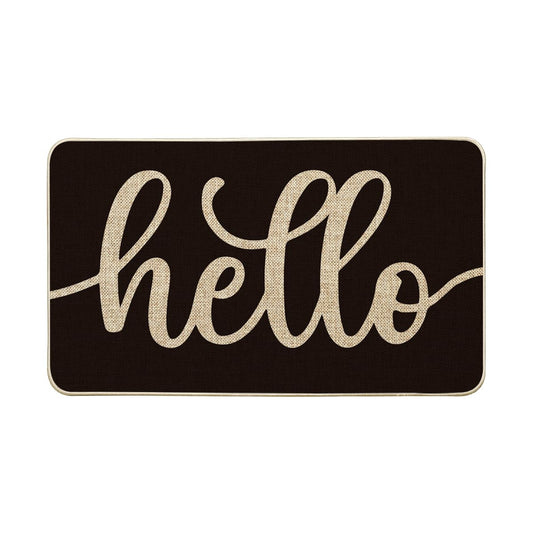 Artoid Mode Balck Hello Halloween Doormat, Home Decor Low-Profile Switch Rug Door Mat Floor Mat for Indoor Outdoor 17x29 Inch