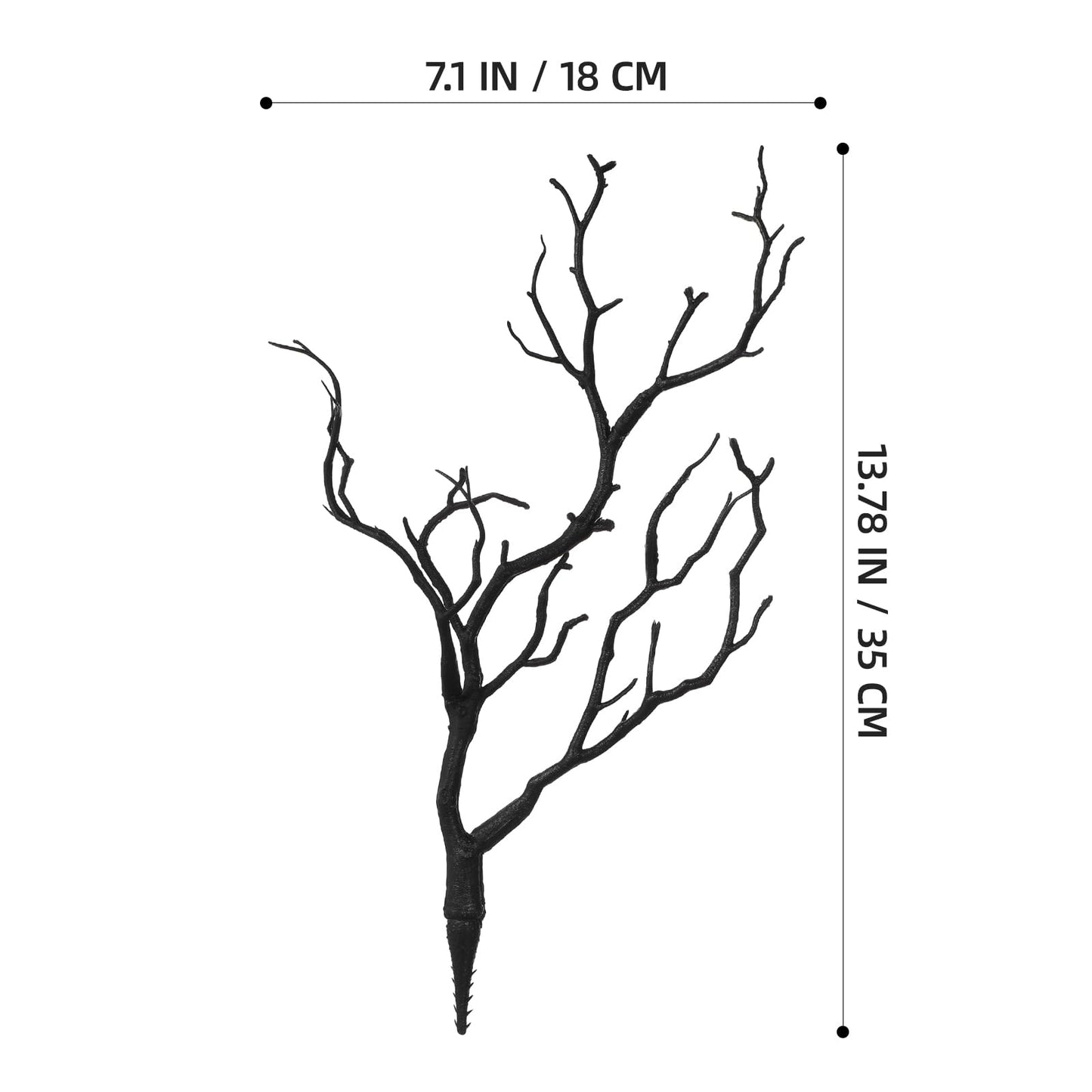LIFKOME Artificial Antler Dried Tree Branches 13.76'' Art Witch Antler Branch Decorative Plant Twigs Plastic Dry Branches Decor for Wedding Halloween Party Home Supplies Black 4pcs