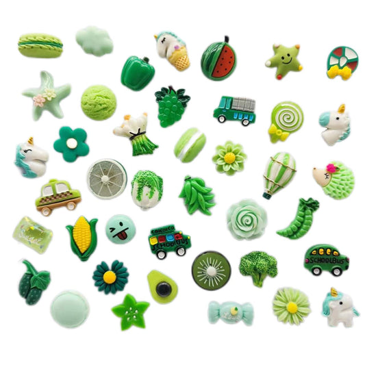 Miswee Random Styles 32 pcs Color Series Resin Fridge Magnet Set Refrigerator Magnetic Sticker whiteboard Home Kitchen Decoration Office Supplies Photo Souvenir (Green)