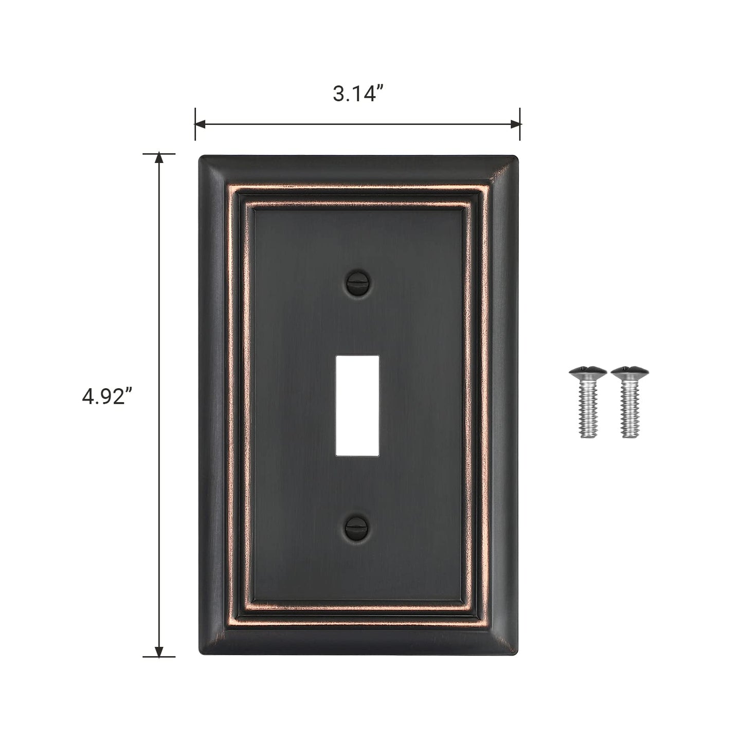 DEWENWILS Toggle Wallplates, Aged Bronze Light Switch Covers, Heavy Duty Matel Material, Pack of 4